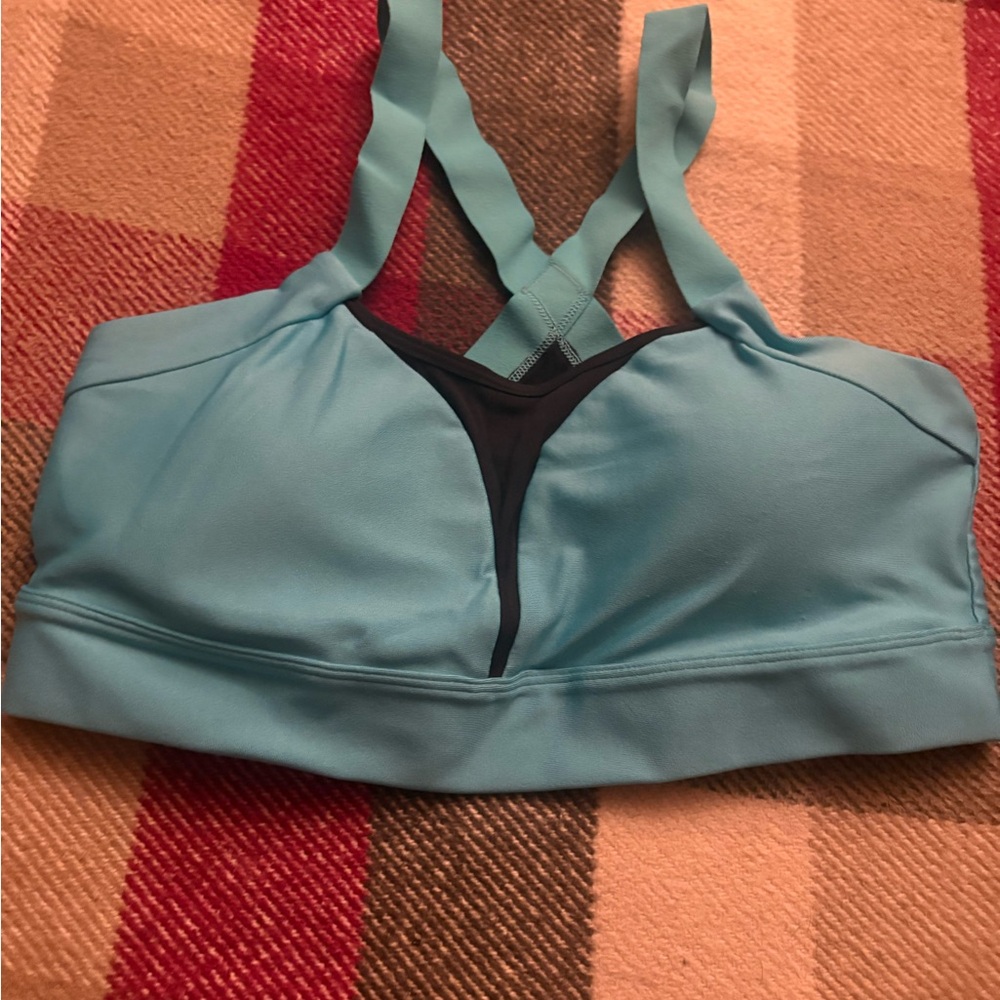 Under Armour Light Blue and Black Sports Bra